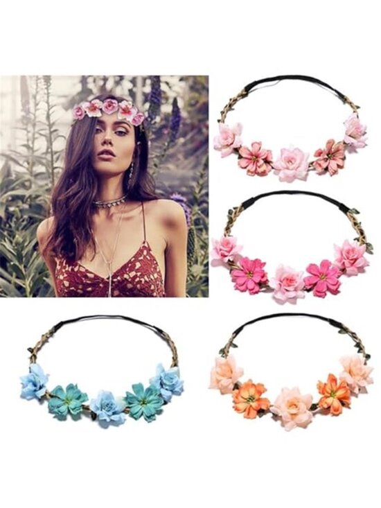 6 Pieces Women\'s Headpieces Boho Hair Wreaths main image 5